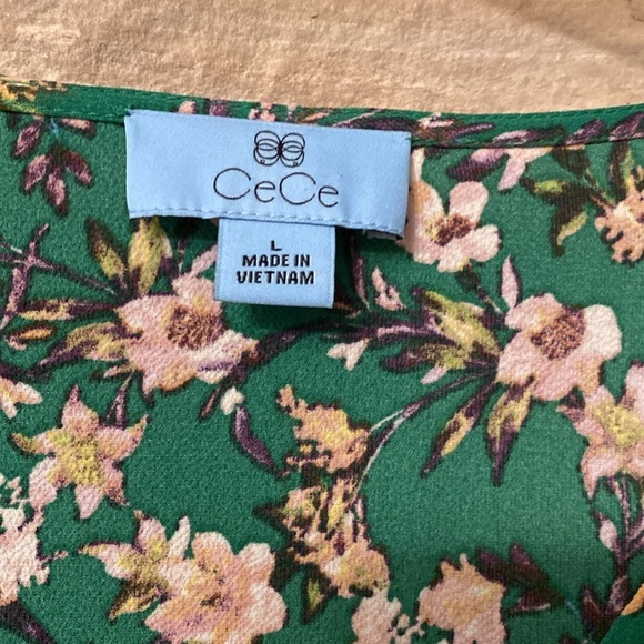 Cece Womens Textured Tie Sleeve V neck Blouse Size L - Picture 4 of 8